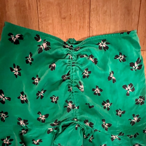BEC + BRIDGE CO-ORD 2PC. SILK SKIRT SET, SIZE US 4, GREEN/BLACK - Picture 5 of 11